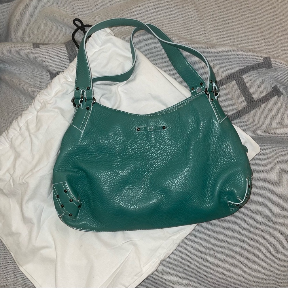Cole Haan light blue leather shoulder bag